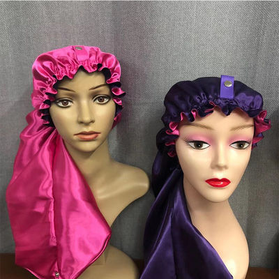 Hot Pink Purple Satin Sleep Turban For Curly Hair 33 Inches