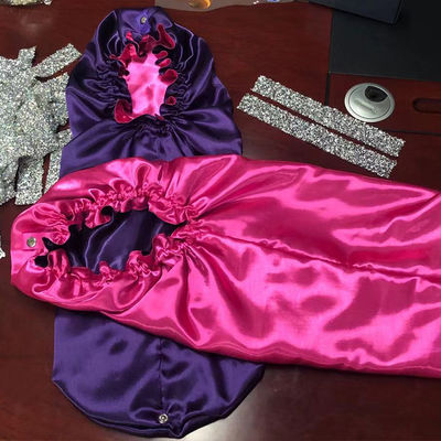Hot Pink Purple Satin Sleep Turban For Curly Hair 33 Inches